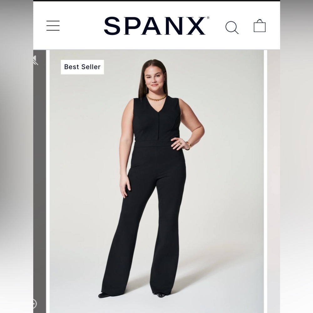 SPANX Tall size M stunning black jumpsuit! Worn once, very comfy